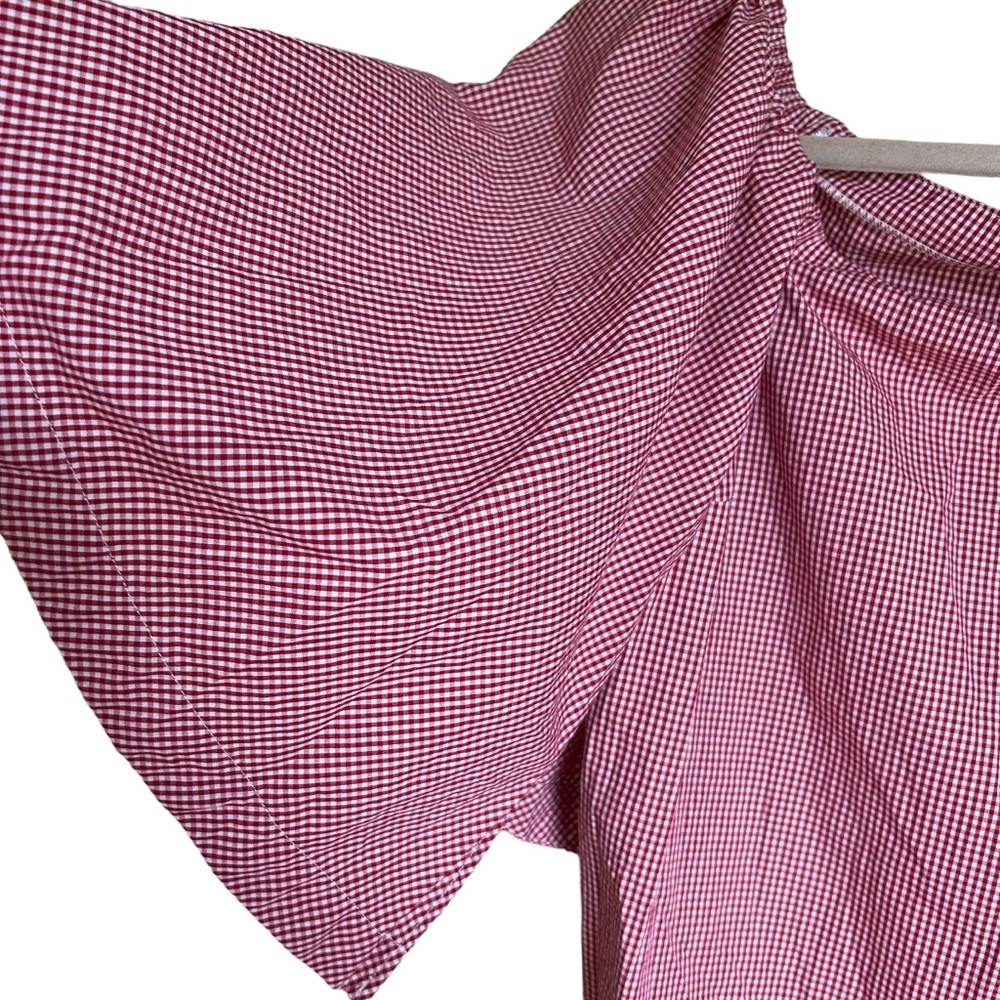 Banana Republic Red White Checked Blouse - Picture 2 of 8
